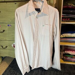 Hollister Light Striped Button-Down Shirt